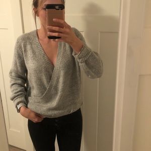 American Threads Wrap V-neck Sweater